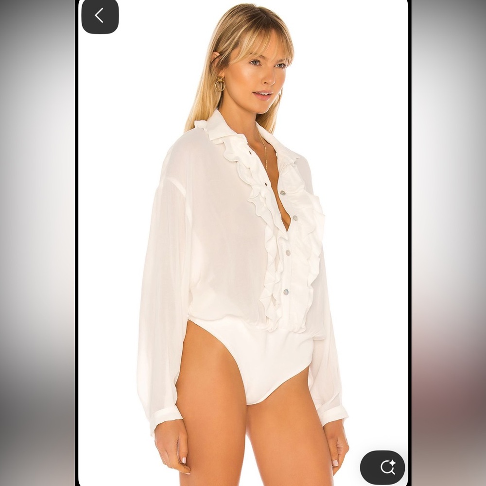 NWT Jen’s Pirate Booty ‘Tango’ Ruffled Button-Up Bodysuit in Opal XS